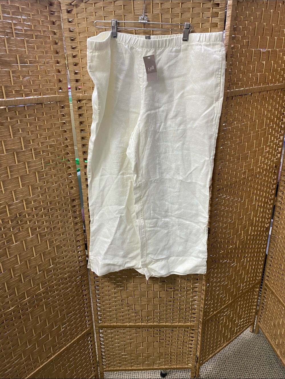 J. Jill Cream Linen Wide Leg Pants